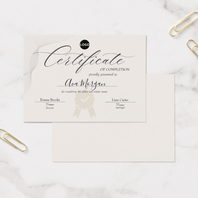 Élégant Modèle de certificat d'achèvement (Bureau)