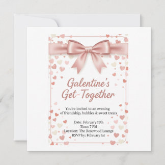 Élégant modèle d'invitation Galentine's Day en or