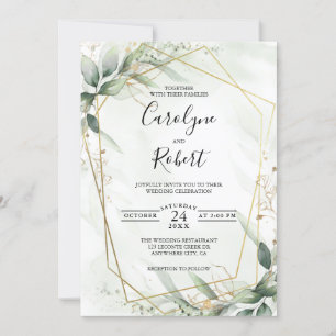 Elégant Modèle Faire-part de mariage de verdure