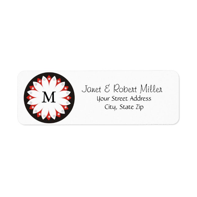 Élégant Modèle Floral Avec Monogramme (Devant)