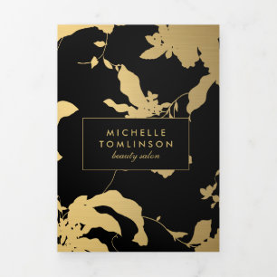 Élégant modèle Floral Or Black Salon Brochure