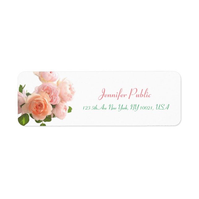 Elégant Modèle manuscrit aquarelle Rose chic (Devant)