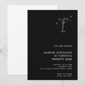 Elegant modern 21st birthday party invitation