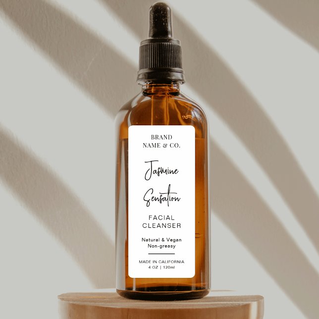 Elegant Modern 4 OZ Cosmo Bottle Vertical Label (Simple vertical rectangle labels for 4 OZ or 8 OZ cosmetic bottles *verify size*)