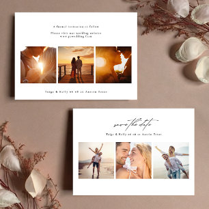 elegant modern 6 photo collage wedding save the date