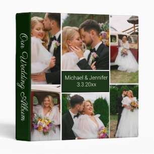 elegant modern 6 photos green wedding album binder