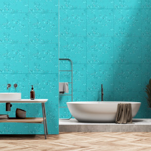 Elegant Modern Abstract Art Medium Turquoise Blue Wallpaper