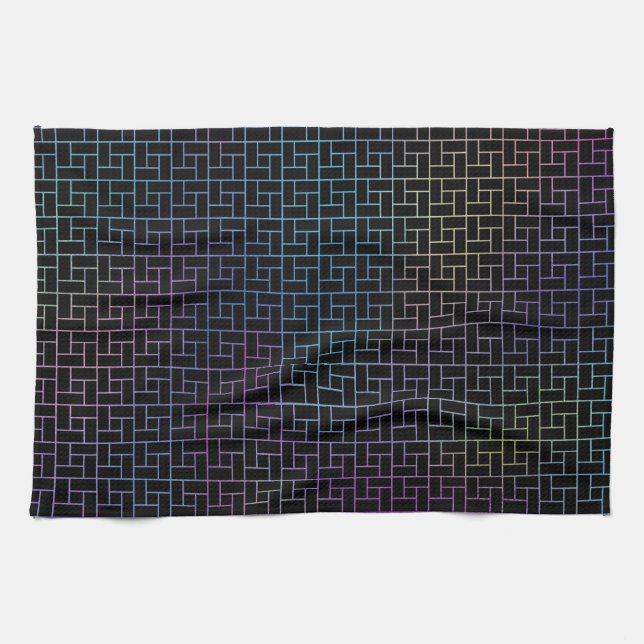 Elegant Modern Abstract Colourful Basket Pattern | Kitchen Towel (Horizontal)