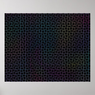 Elegant Modern Abstract Colourful Basket Pattern   Poster