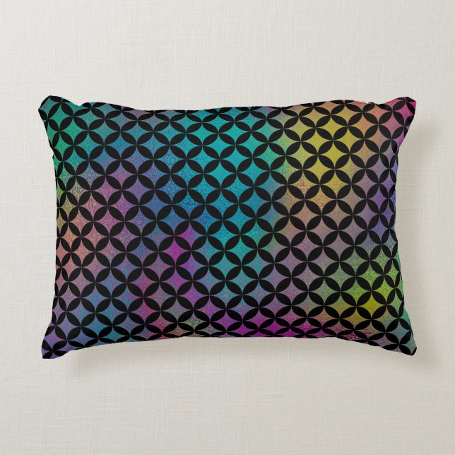 Elegant Modern Abstract Colourful Diamonds Pattern Accent Pillow (Front)