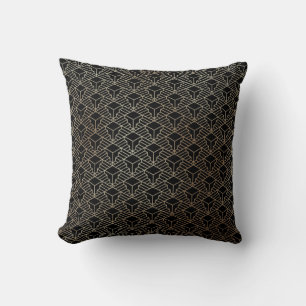 Elegant Modern Abstract Gold Art Deco Pattern   Throw Pillow