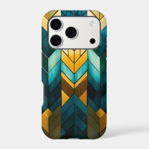 Elegant Modern Abstract Gold Teal Geometric