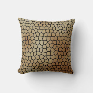 Elegant Modern Abstract Gold Tiles Mosaic Pattern Throw Pillow