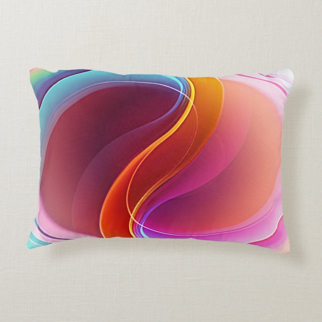 ELEGANT MODERN ABSTRACT PSYCHEDELIC ART ACCENT PILLOW (Back)