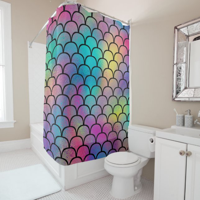 Elegant Modern Abstract Rainbow Scales Pattern | (In Situ)