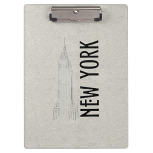 Elegant Modern Abstraction Black Gray City Clipboard
