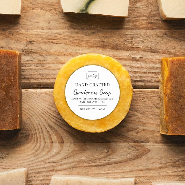 Elegant Modern Add Your Logo Hand Made Soap Label (Creator Uploaded)