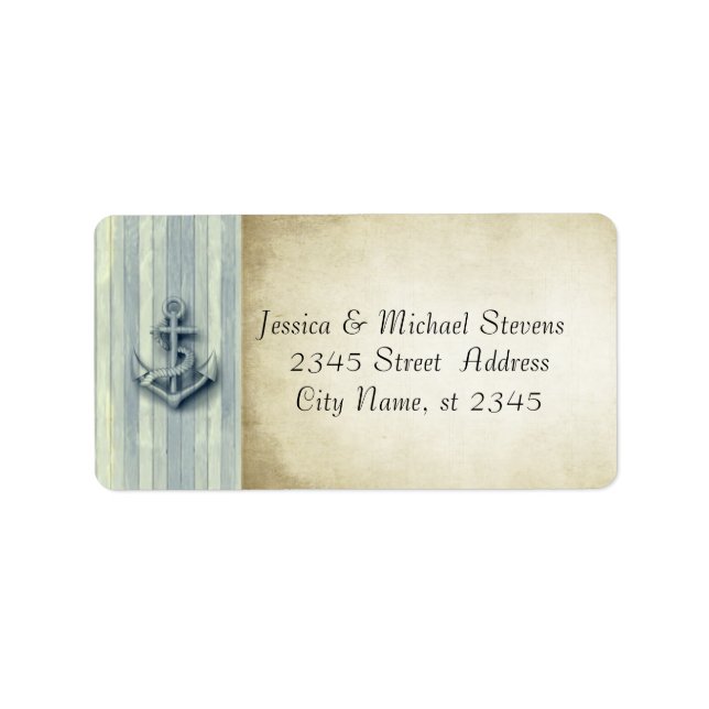 Elegant modern anchor nautical vintage label (Front)