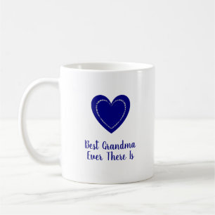 Elegant, Modern and Cute Heart Art Deep Blue Coffee Mug