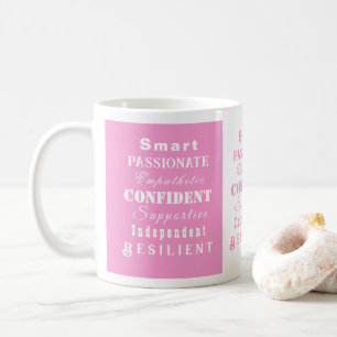 Elegant, Modern and Inspirational Great Women Pink Coffee Mug