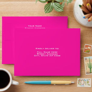 Elegant, Modern and Vibrant Hot Pink Envelope