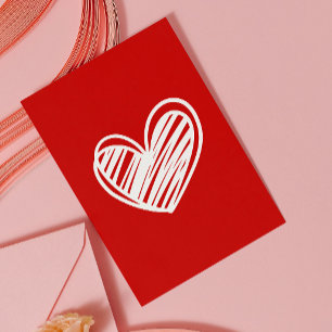 Elegant Modern Anniversary Red Heart Valentines Card