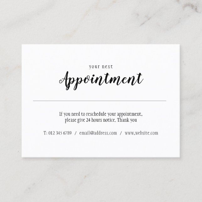 Elegant Modern Appointment Card 2020 Calendar (Front)