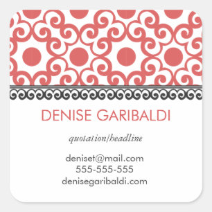 Elegant Modern Arabesque Personalized Address Square Sticker
