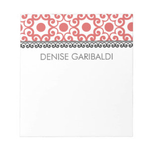 Elegant Modern Arabesque Personalized Notepad