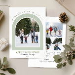 Elegant Modern Arch Multi Photo Christmas Holiday Card<br><div class="desc">Elegant and modern Christmas card featuring an arch family photo design on the front and a multi four-photo collage on the back. This bright,  minimalist holiday card is easy to personalize with your photos and message,  creating a stylish and timeless keepsake for the season.</div>