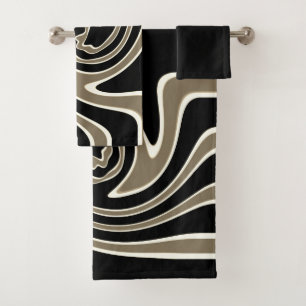 Elegant Modern Art Striped Pattern Trendy Chic Bath Towel Set