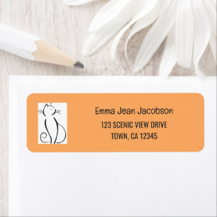 Elegant Modern Artsy Cat Mom Return Address
