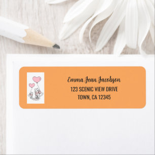 Elegant Modern Artsy Cat Mother Return Address