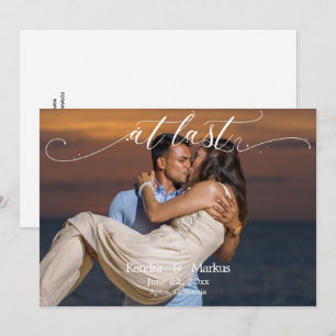 Elegant Modern AT LAST photo Save the Date Invitation