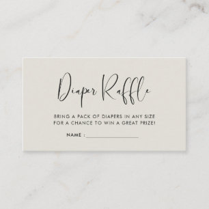 Elegant & modern baby shower diaper raffle insert