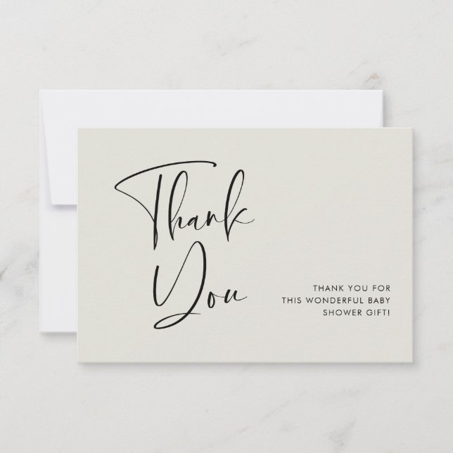Elegant & modern Baby Shower Thank you Card (Front)