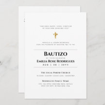 Elegant Modern BAUTIZO Bautismo Baptism -ADD VERSE
