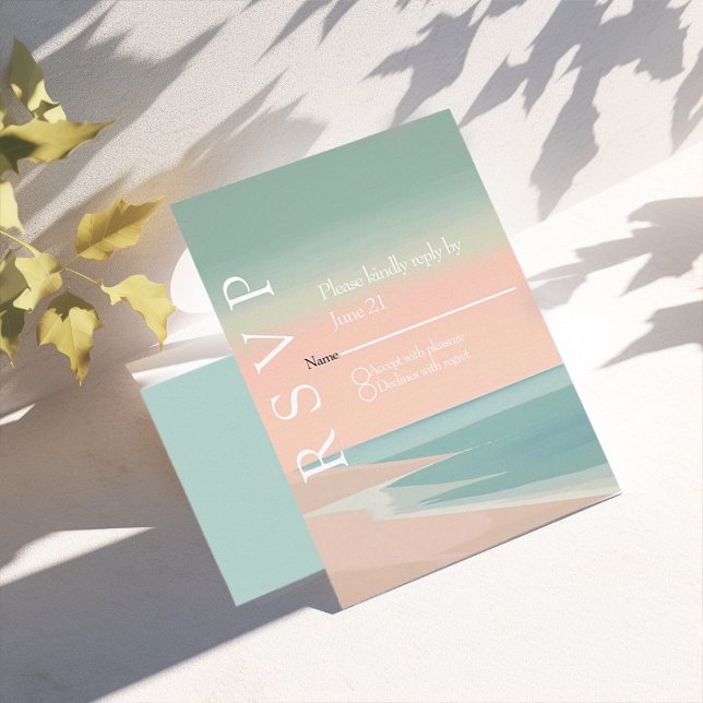 Elegant Modern beach  RSVP Card (Creator Uploaded)