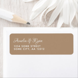 Elegant Modern Beige Typography Return Address