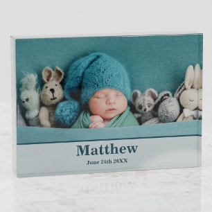 Elegant Modern Birth Announcement Photo Block