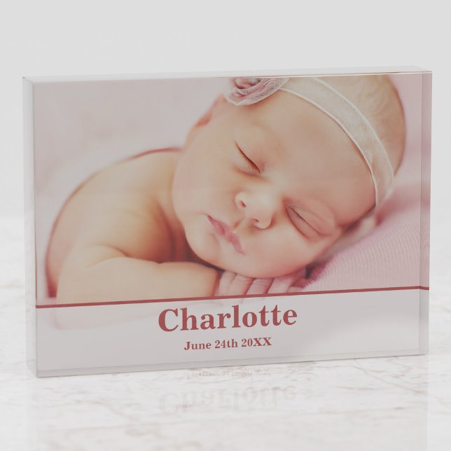 Elegant Modern Birth Announcement Photo Block (Creator Uploaded)