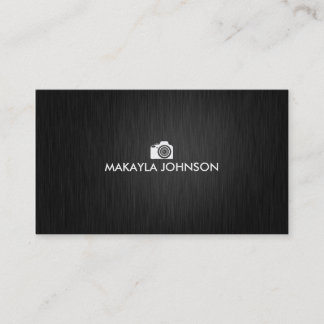 Elegant & Modern Black and Silver Photographer Business Card