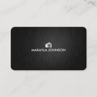 Elegant & Modern Black and Silver Photographer Business Card