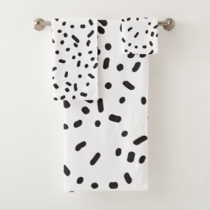 Elegant modern black and white bath towels