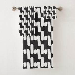 Elegant modern black and white bath towels