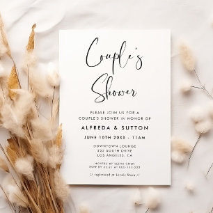 Elegant & Modern Black and White Couple's Shower Invitation