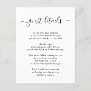 Elegant Modern Black and White Enclosure Card