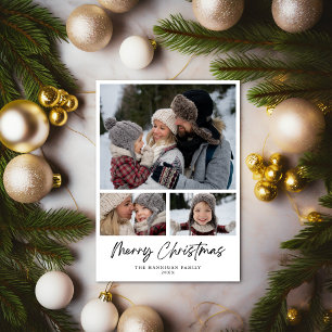 Elegant Modern Black and White Stylish Holiday Card