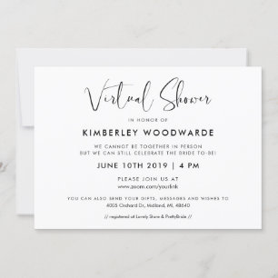 Elegant & Modern Black and White Virtual shower Invitation