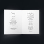Elegant & modern black and white wedding folded program<br><div class="desc">A modern typography and a classic black and white theme for your wedding stationery: choose this simple and elegant wedding suite. Fully customizable: you can change the background as well as the text colour as you like.</div>